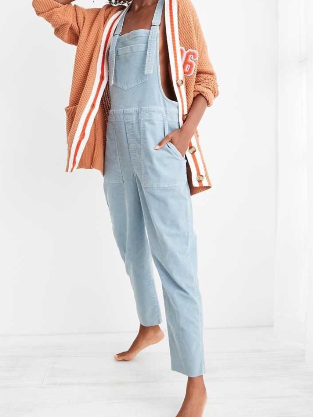 aerie Women's Corduroy Light Blue Overalls Size XS - Picture 1 of 12